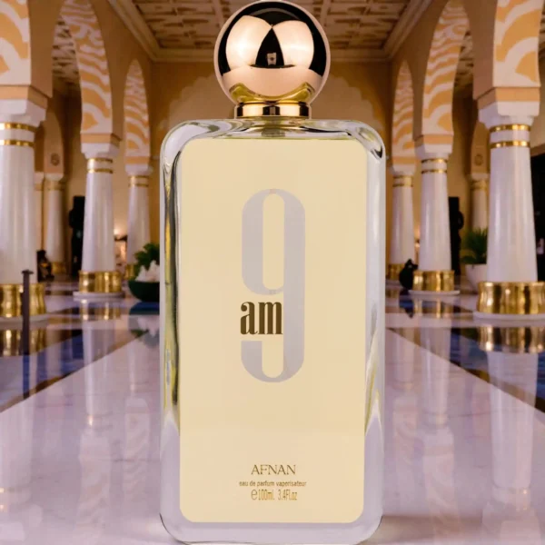 Parfum unisex 9 AM Afnan 100ml sticla transparenta cu detalii argintii