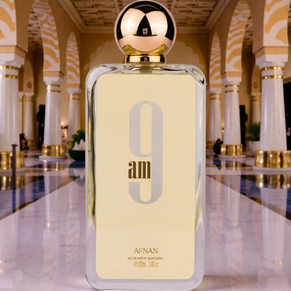 Parfum unisex 9 AM Afnan 100ml sticla transparenta cu detalii argintii
